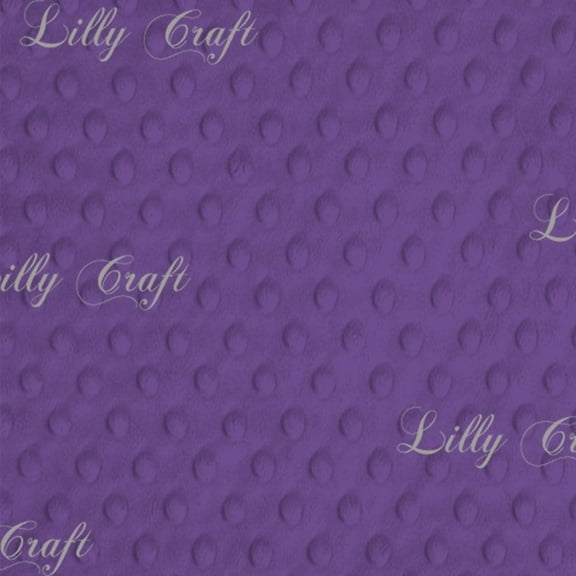 Lilly Craft Purple Minky Dimple Dot Plush STRETCH Fabric. Sold by the Yard 58” / 60” Wide