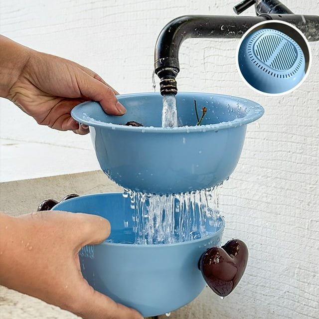 1 unidad de cesta de drenaje de plástico azul,doblemente gruesa,resistente a altas temperaturas,apta para lavavajillas,frutero para verduras,filtro de leche de soja. Rkxzt