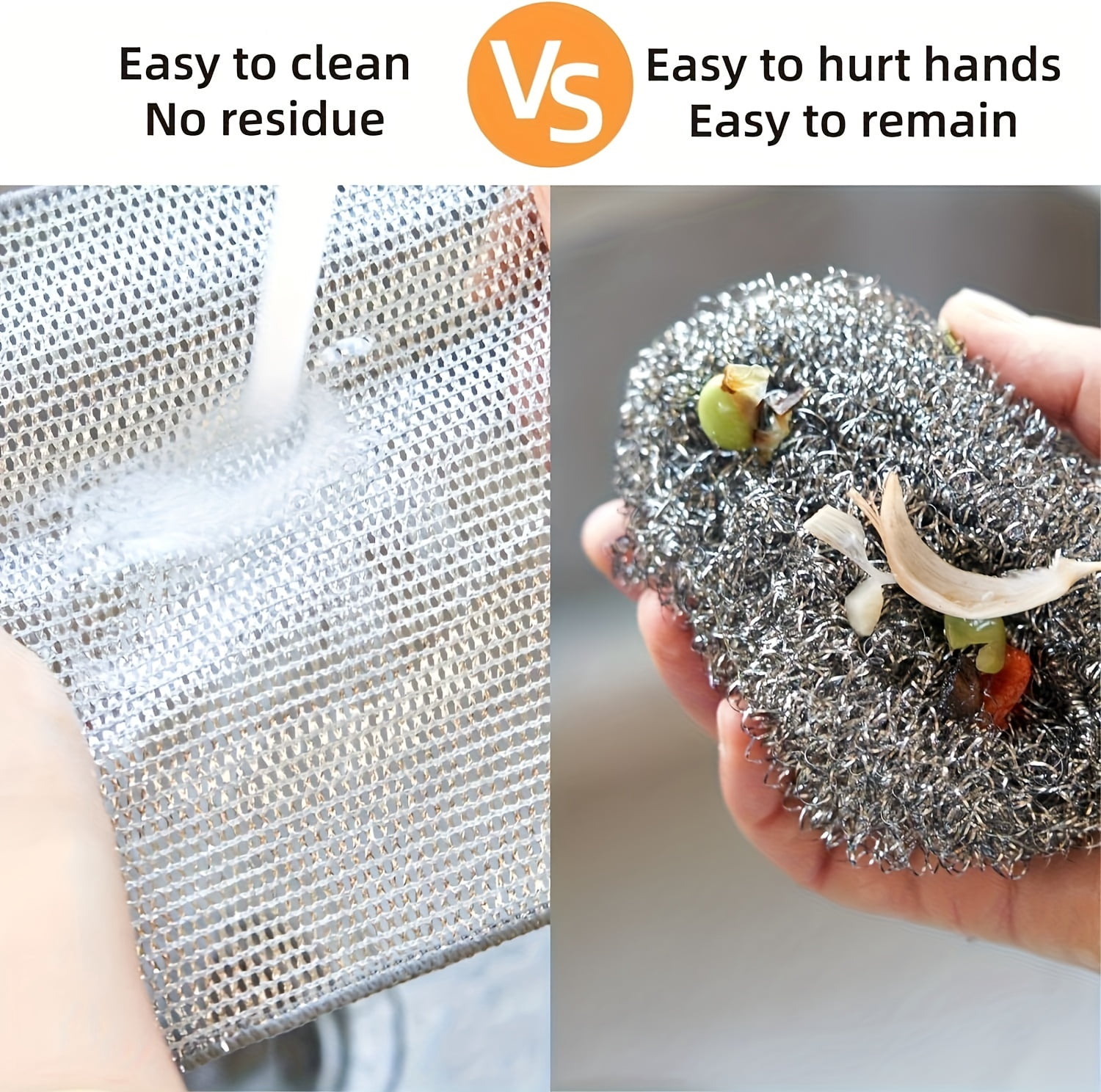 8PCS/12PCS/16PCS Set Non-Scratch Steel Wool Dishcloth - Multi Purpose Wire Dishwashing Rags Kitchen Towels and Dishcloths Sets Durable Cleaning Pads Bathroom Home Essentials Cleaning Supplies Tools