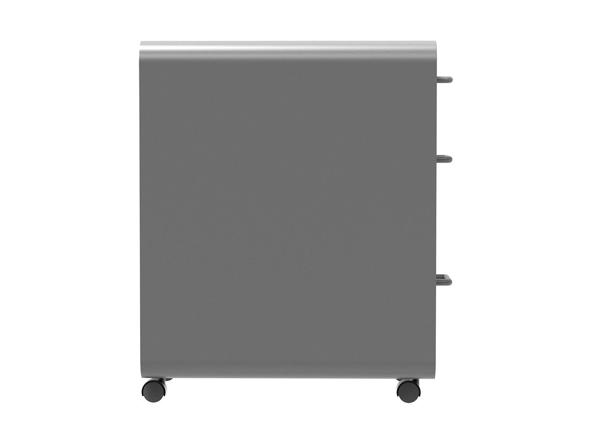 Monoprice Round Corner 3-Drawer File Cabinet - Gray With Lockable Drawer - Workstream Collection