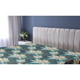 thumbnail image 5 of Ambesonne Watercolor Floral Fitted Sheet, Surreal Garden, King Size, Dark Teal Burnt Orange, 5 of 5