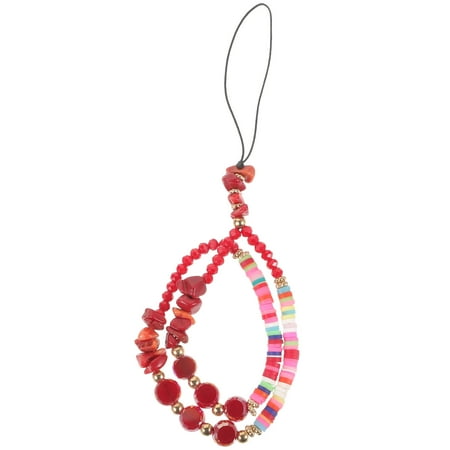 

NUOLUX Beaded Phone Strap Charm Beaded Cellphone Charm Kawaii Phone Lanyard Wrist Strap