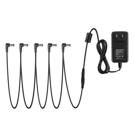 9v Adapter - Donner DPA-1 Pedal Power Supply Adapter 9V DC 1A Tip Negative 5 Way Daisy Chain Cables for Effect Pedal