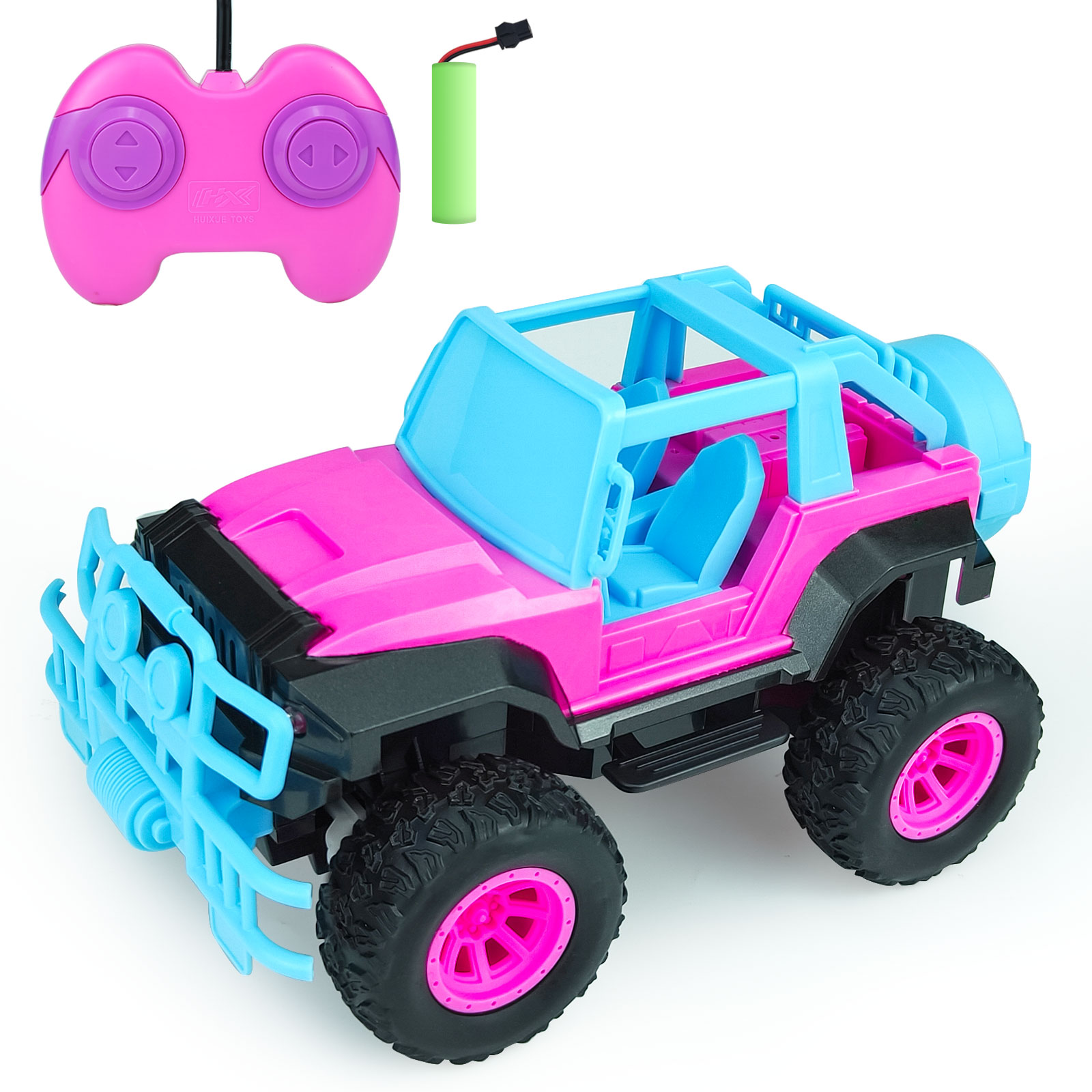Hymaz Remote Control Car Pink Rc Car Toy for Girls, 120 Scale Big Foot RC Trucks Vehicles for