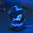 thumbnail image 4 of Crystal Ball Night Light 3D Tallado USB Plug-in Lighting Ornament (Dolphin), 4 of 6