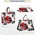 thumbnail image 6 of Lips Corduroy Tote Bag Handbag Large Messenger Bag Shoulder Crossbody Zipper Bag Purse, 6 of 8