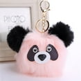 thumbnail image 2 of Cute Panda Shape Soft Key Ring Bag Pendant Key Chain Accessory Hanging Decor (Pink), 2 of 2