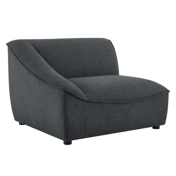 Modway Comprise Left-Arm Sectional Sofa Chair in Charcoal