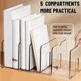 thumbnail image 3 of 2-Pack Clear Desktop File Organizer, Expandable Acrylic File Sorter Auto Rebound, Multifunction 5 Sections File Folder Holder for Magazines, Books, Letters, Papers, Notebooks, 3 of 4