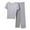 Grey, variant on Ladies Modal Sleepwear Set Soft Striped Short Sleeve Shirt and Lounge Pants for Home Comfort L Size Black