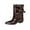 Brown, variant on Women's Fashion Casual Winter Short Trouser Boots Solid Color Pointed Toe Leg Thick Heel High Heel Ankle Boots Brown Size 6