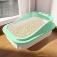 thumbnail image 4 of Cat Litter Box, 24x18x12 In Semi-Enclosed Oversized Litterbox With Tray - Light Blue Odor-Proof Cat Pan, 4 of 6