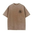 thumbnail image 5 of RYDCOT Men's Printed Oversized Cotton Round Neck T-Shirts Loose Fit Vintage Washed Tee Unisex Short Sleeve Casual Shirts Tops Coffee, 5 of 5