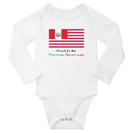 

Proud to be Peruvian American Baby Long Slevve Jumpsuits (White 6-12 Months)