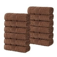 thumbnail image 3 of Superior Cotton Waffle Border Face Towel Washcloth Set of 12, Chocolate, 3 of 13
