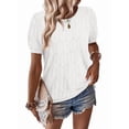 thumbnail image 2 of WIHOLL Short Sleeve Sweater for Women Round Neck Knit Work Tops Beach Fashion Vacation Clothes Summer Outfits 2026 White Tops, 2 of 8