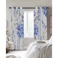 thumbnail image 3 of Purple Hydrangea Blackout Curtains 96 Inches Long for Bedroom, Stripe Botanical Vintage Thermal Insulated Room Darkening Black Out Window Curtain Panels Grommet Drapes for Living Room, 3 of 8
