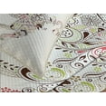 thumbnail image 4 of Ambesonne Abstract Quilted Bedspread Set 3 Pcs, Floral Horse Paisley, Queen Size, Green Brown Pink, 4 of 5