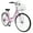 Pink, variant on Ambifirner Women's Beach Cruiser Bike, 26in City Cruiser Bikes High Carbon Steel V Brake 7 Speed Commuter Bike with Basket & Mirror