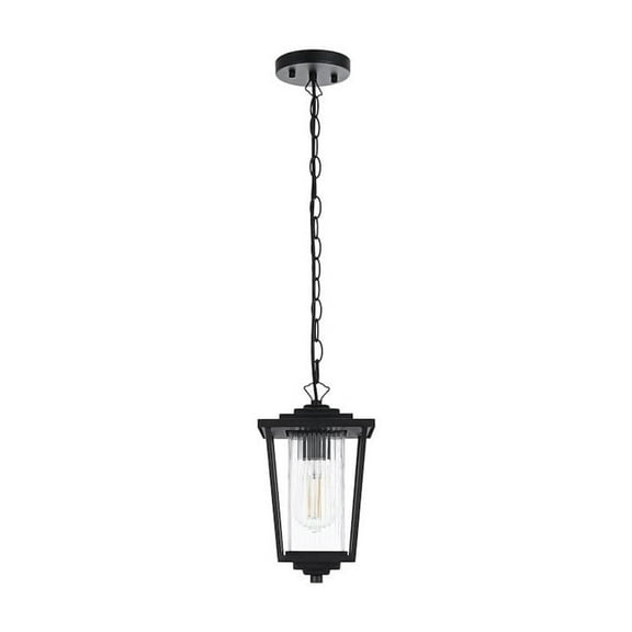 Elegant Lighting York 7 inch Outdoor Pendant in Black
