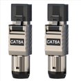 thumbnail image 1 of 2 Uds. Conectores de Cable Ethernet RJ45 Cat6A RJ45, Conector de Terminación Fácil Sin Herramientas de Metal, Cable LAN 2000MHz 40G 22AWG - 24AWG, 1 of 5