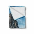 thumbnail image 2 of Mountain Soft Flannel Fleece Blanket, Majestic Mountain Northerns Italy European Mediterranean Snowy Peak Nature, Cozy Plush for Indoor and Outdoor Use, 50" x 70", Brown Blue White, by Ambesonne, 2 of 6