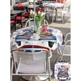 thumbnail image 5 of Outdoor Tablecloth with Umbrella Hole for Patio/Picnic/Party/Camping, Independence Day Truck Waterproof Table Cloth Round Cover Washable, Vintage Star Firework 4th of July (Dia 54"), 5 of 9