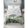 thumbnail image 4 of Summer Tropical Leaves Flat Sheets Only Full Size, Soft Breathable Bed Top Sheets for Mattress, Green Botanical Palm Trees Luxury Bedding Flat Sheets for Home Hotel Bedroom Bed Protection, 4 of 9