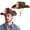 Brown Cowboy Hat, variant on Joyfy Top Hat for Men Halloween Costume Accessories, Bowler Hats for Men Victorian Accessory, Derby Hat for Halloween Party Fancy Dress-Up