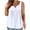 White, variant on Diufon Plus Size Womens Vest Summer Solid Color Pleated Tops V Neck Sleeveless Button Tees