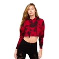 thumbnail image 5 of G-Style USA Women's Tie Dye Crop Top Hoodie Sweatshirt LH13118 - Cloud Red - Medium, 5 of 6