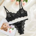 thumbnail image 3 of Levmjia Women's Lingerie 3-Piece Set Lace Backless Adjustable Straps Push Up Bra Panty Set Sleep Date Night Comfortable Breathable Everyday Wear, 3 of 3