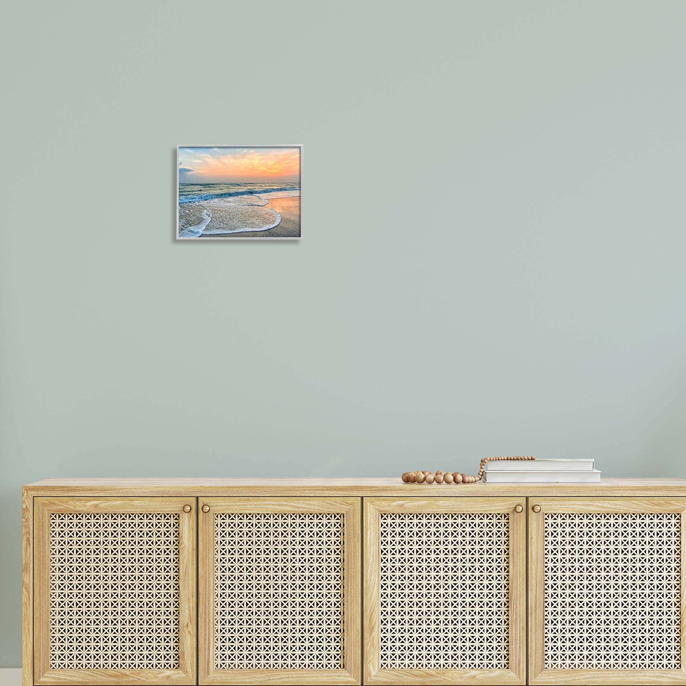 Stupell Industries Vast Panoramic Beach Layered Waves Photograph Gray Framed Art Print Wall Art, Design by Mary Lou Photography
