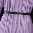 thumbnail image 6 of Daqian (8-12 Years) Round Neck Knit Patchwork Velvet Long Sleeve Dress + Black Belt Big Girls Dresses Clearance Holiday Dresses for Girls Holiday Outfit Purple 12-13 Years, 6 of 7