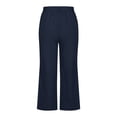 thumbnail image 5 of Women High Waisted Wide Leg Pants Drawstring Elastic Trousers Comfy Straight Leg Fashion Long Pants With Pockets, 5 of 5