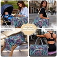 thumbnail image 5 of Garronmavis Large Quilted Duffle Bag for Women, Tie-Dye Leopard Print Weekender Bag Travel Carry On Bag with Zipper Pockets, Cute Overnight Gym Dance Bag for Traveling, 5 of 7
