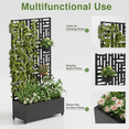 thumbnail image 4 of MAYEERTY 35*16*71" Black Metal Planter with Rect Climbing Trellis, Drainage hole & Wheels, Street Pattern, 4 of 9