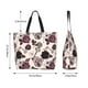 thumbnail image 5 of Fotbe Retro Red Black Roses Bolsa Tote Estética de Lona con Estampado para Mujer - Bolsa Reutilizable de Hombro Casual para Vacaciones, Compras, Trabajo y Gimnasio, 5 of 8