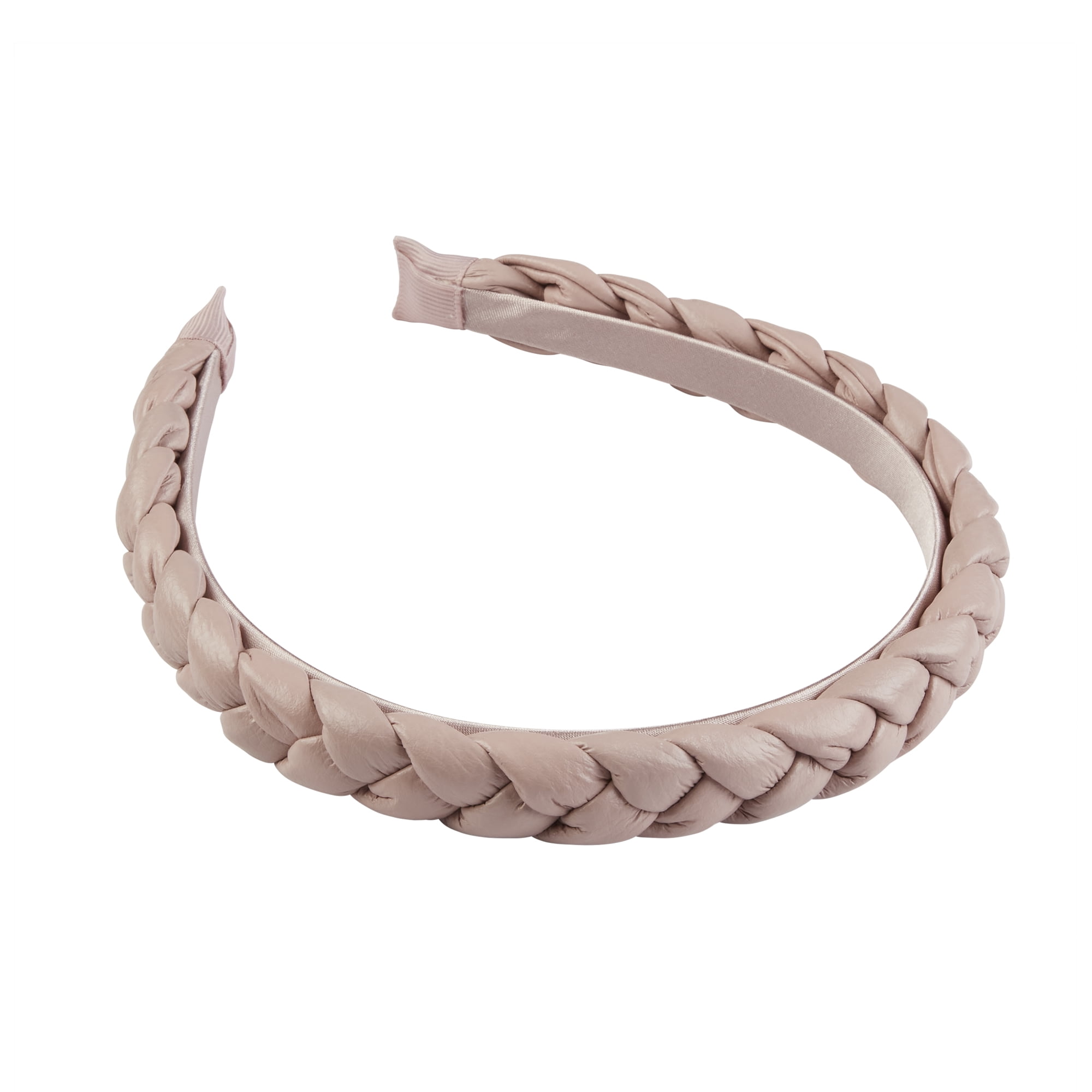 Tayshia by Scunci Comfort No-Squeeze Satin Braided Headband, Mauve Purple