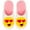White/Pink, variant on Slippers for Women, Fuzzy House Shoes, Smiley Face & Heart Eyes by Bergman Kelly