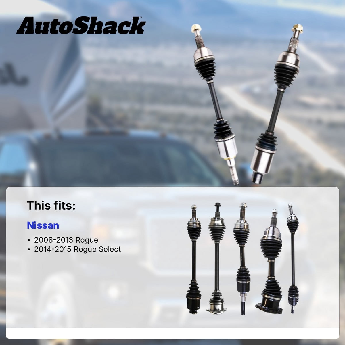 AutoShack Front CV Axle Shaft Assembly for Nissan, Rogue 2008-2013 Rogue Select 2014-2015, AWD L4 2.5L, Left