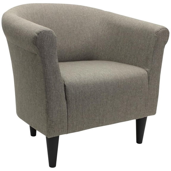 Pemberly Row Traditional Fabric & EPS Club Chair in Taupe Brown