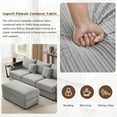 thumbnail image 6 of 95.3" Modular Sectional Sofa, Modern 3 Seat Sectional Sofa Couch with Storage Space, Movable Ottoman, 2 USB Ports, 2 Cup Holders and a Phone Holder, Lounge Cloud Couch for Living Room, Grey, 6 of 8