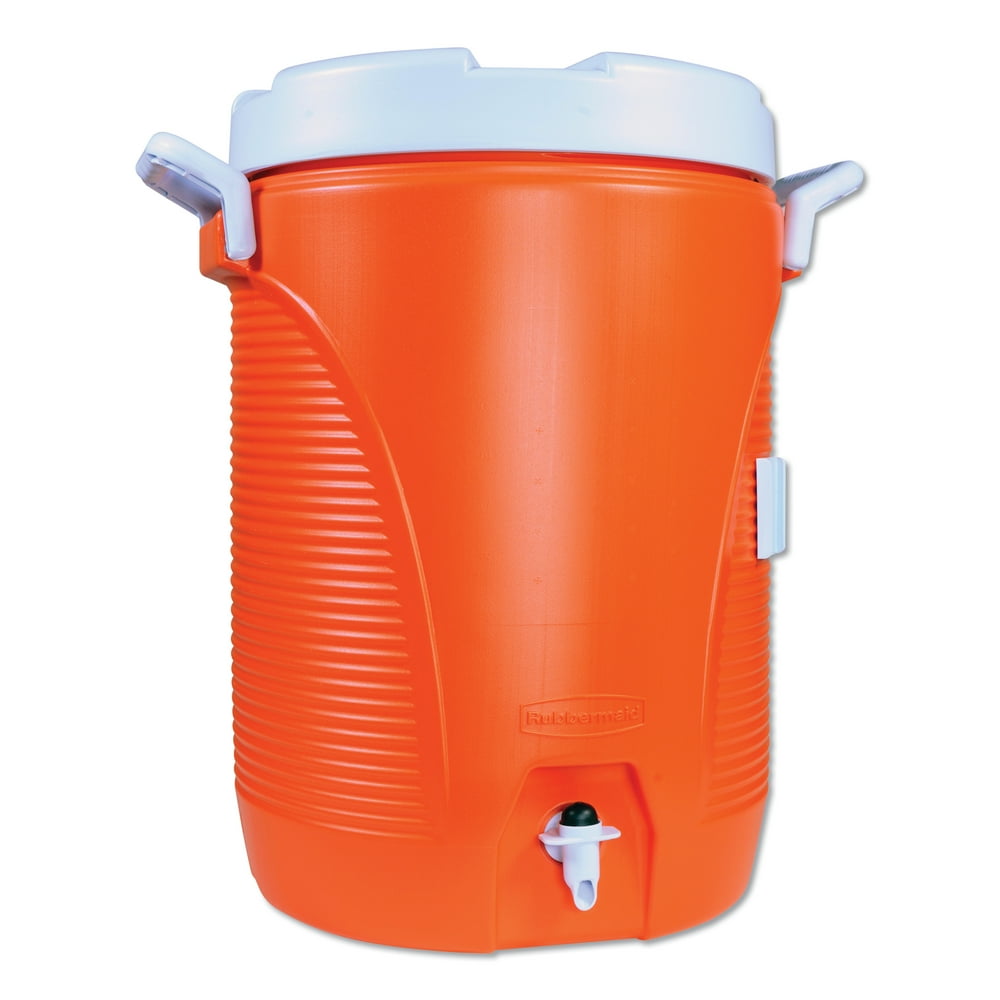 Rubbermaid insulated water cooler 5 gal orange white walmart
