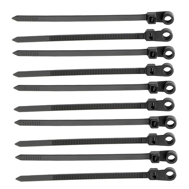 10 bridas para cables con cremallera y orificio para tornillos, flexibles y duraderas, para cables pequeños. 036 cm x 20 cm