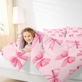 thumbnail image 4 of Feelyou Teens Princess Bowknot Queen Comforter Set, Girly Pink Love Heart Bedding Sets, Cherry Blossoms Floral Reversible Bedding Comforter Set, Ultra Soft Bedroom Decor, 3 Pieces, 4 of 8