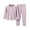 Purple, variant on BFHHYA Kids (1-12Y) Thermal Underwear Set Boys Girls Striped Long Sleeve Top & Elastic-Waist Cuffed Pants Loungewear Set Sleepwear for Fall/Winter