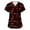 Wine #053, variant on Valentine Day Scrub Tops for Woman Love Heart Print Plus Size V Neck Quick Dry Scrubs Short Sleeve Medical Nursing Uniforms with Pockets Black 4XL