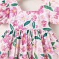 thumbnail image 7 of PINQI Baby Midi Blouse Girls Short Sleeves Flower Bow Tie Top Summer Print T-shirt Blouse Tops Casual Clothes for 0 to 18 Months, 7 of 7