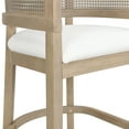 thumbnail image 4 of GDF Studio Upholstered Bar Stools with Wood Rattan Frame, Contemporary Arm Chairs, Beige+Light Ash, Set of 2, 4 of 7